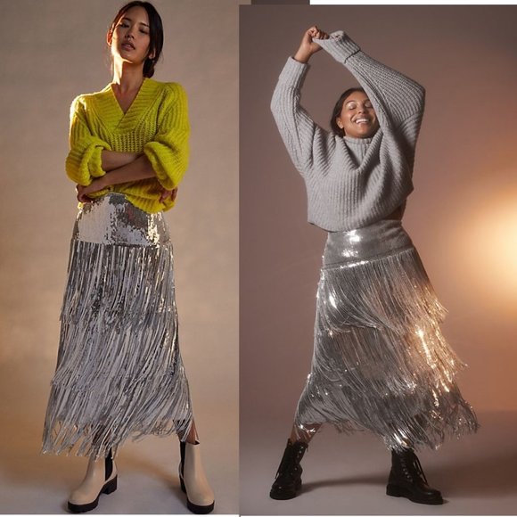 Anthropologie Dresses & Skirts - anthropologie Maeve Tatiana Sequined Fringe skirt